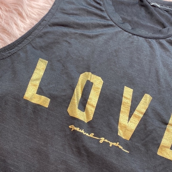 Spiritual Gangster Love Black Gold Tissue Muscle Tee sz S - Picture 5 of 10